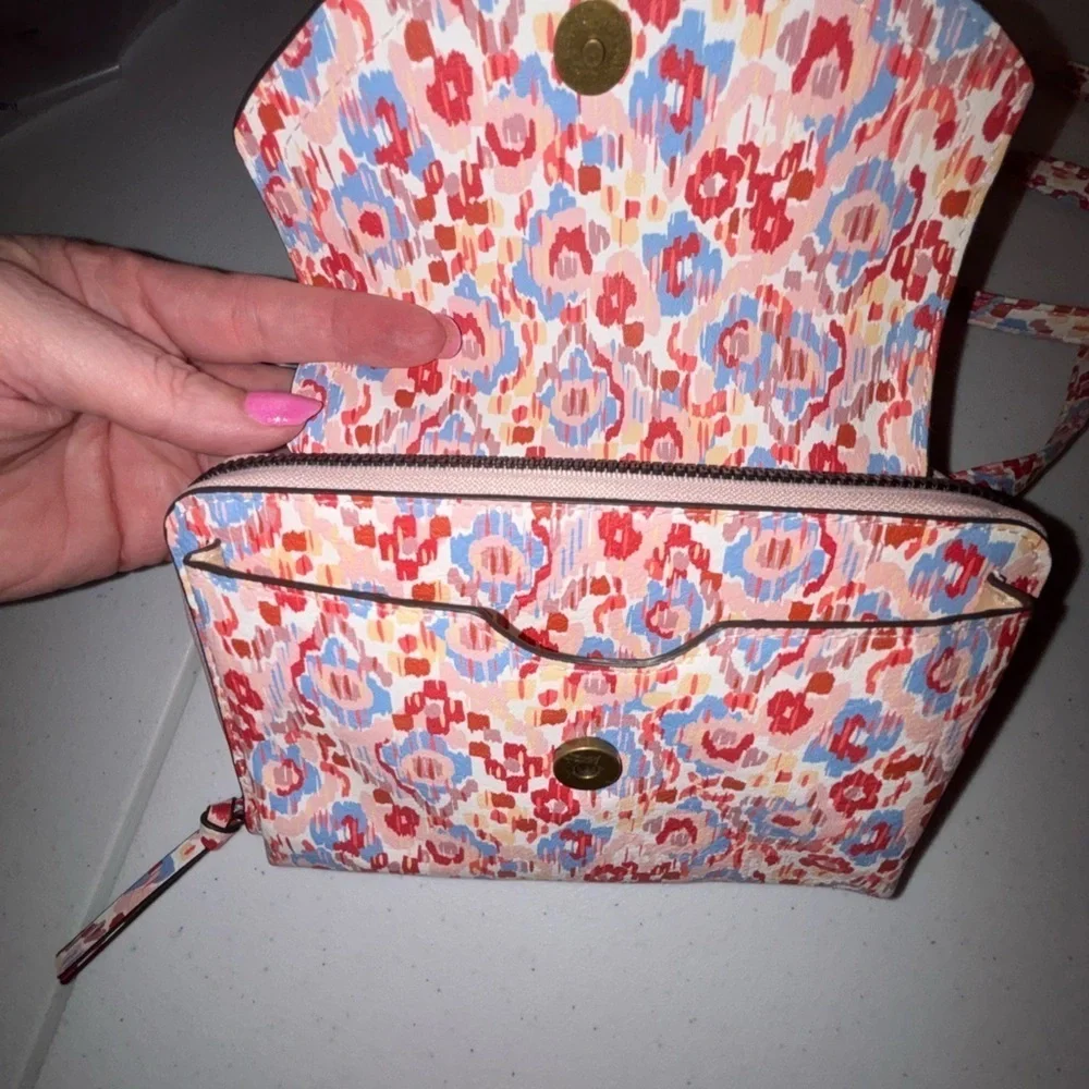 Sonoma Red and Blue Floral Clutch